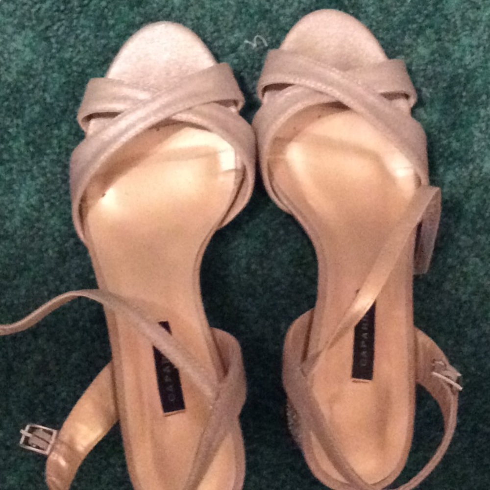 CAPARROS gold,diamond block heel